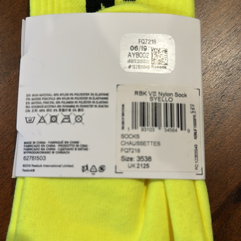 NWT | Reebok x Victoria Beckham Neon Ribbed Socks - Picture 5 of 5